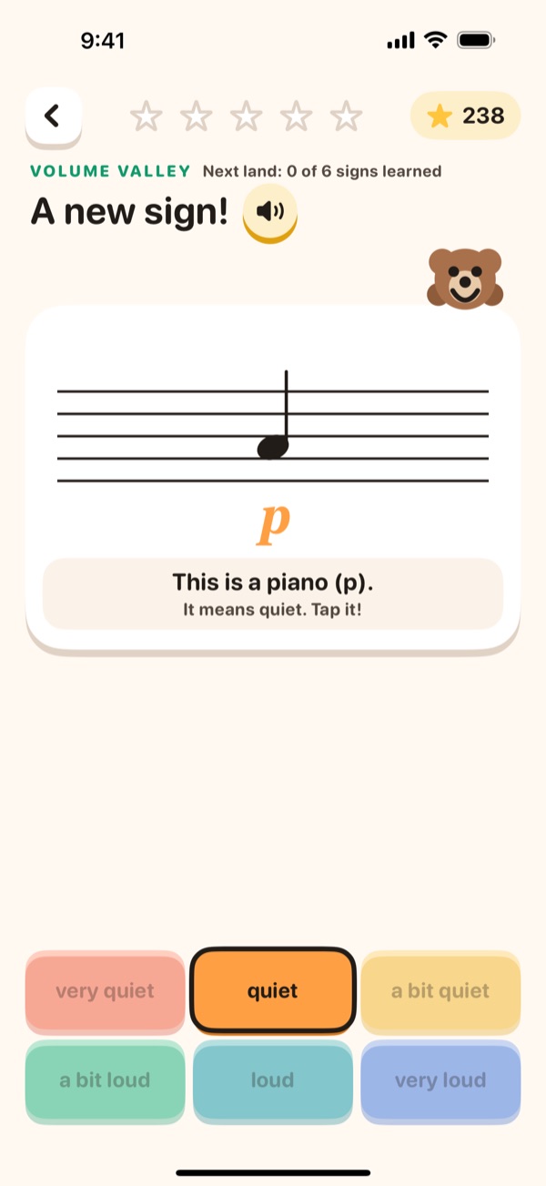 A Rhythm & Signs card: a musical sign and its meaning to tap
